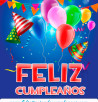 Tarjeta con globos y confeti